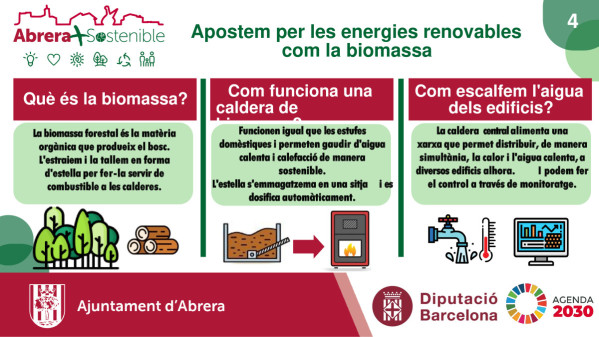 Abrera + Sostenible! Presentem el projecte d'instal·lació d'energies renovables per abastir set equipaments municipals. Biomassa