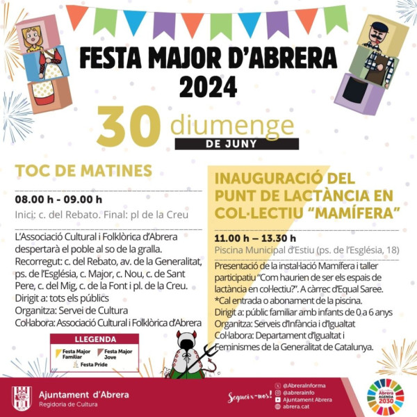 Festa Major 2024: Programació de diumenge 30 de juny