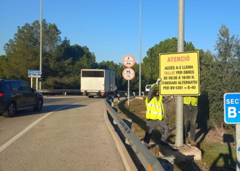 Del dilluns 20 al dimecres 29 de novembre (ambdós inclosos), s'ha tallat el ramal d’incorporació a l’autovia A-2 en sentit Lleida, des del barri de Les Carpes d’Abrera, per treballs d'instal·lació de pantalles acústiques