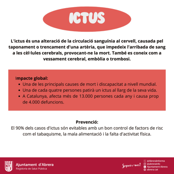 Des de l'Ajuntament d'Abrera ens sumem a la commemoració del Dia Mundial de l'Ictus