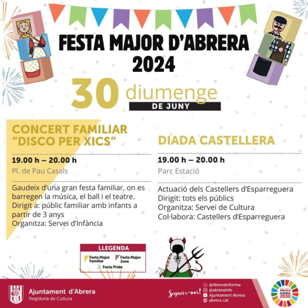 Festa Major 2024: Programació de diumenge 30 de juny