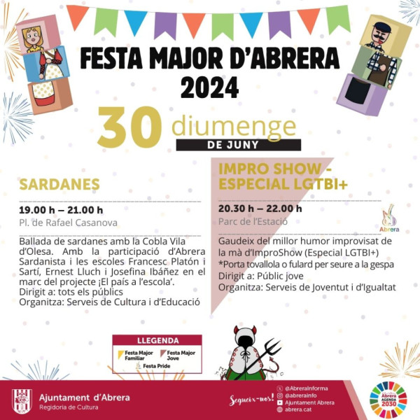 Festa Major 2024: Programació de diumenge 30 de juny