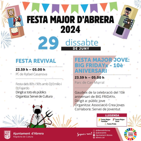 Festa Major 2024: Programació de dissabte 29 de juny