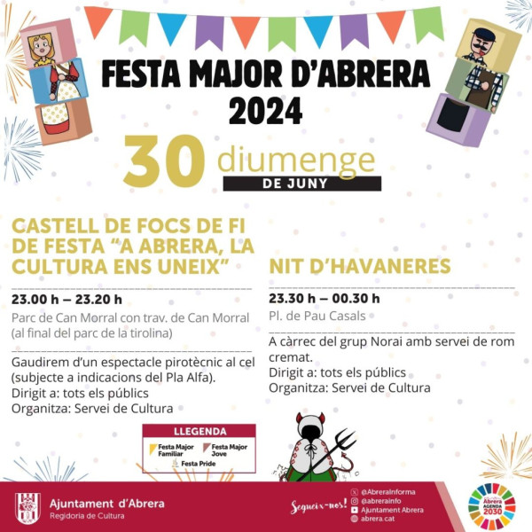 Festa Major 2024: Programació de diumenge 30 de juny