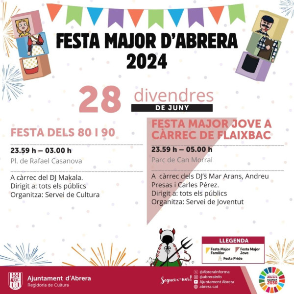 Festa Major 2024: Programació de divendres 28 de juny de 2024