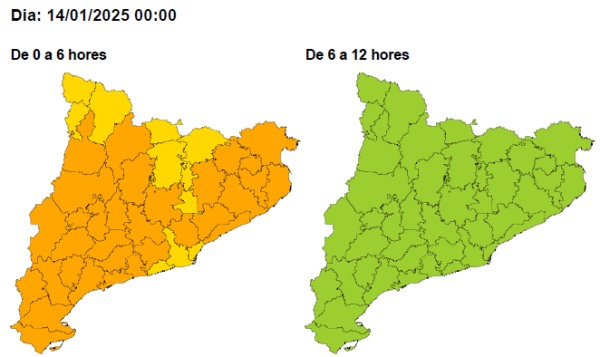 Avís de fred intens pel dimarts 14 de gener
