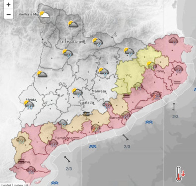 Avís per pluges divendres 15-09-23