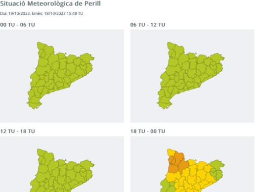 Avís pluja dijous 19-10-23