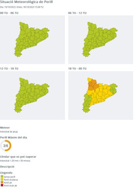 Avís pluja dijous 19-10-23