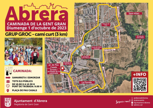 Tot a punt per la 24a Caminada de la Gent Gran, que tindrà lloc aquest diumenge 1 d'octubre - Recorregut camí curt 3 km