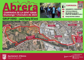 Tot a punt per la 24a Caminada de la Gent Gran, que tindrà lloc aquest diumenge 1 d'octubre - Recorregut camí llarg 6 km