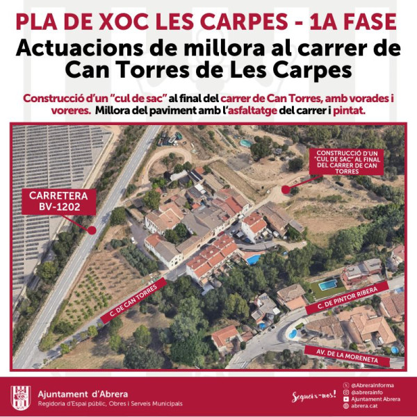 Pla de xoc de Les Carpes 1a fase. Actuacions de millora al carrer de can Torres de Les Carpes