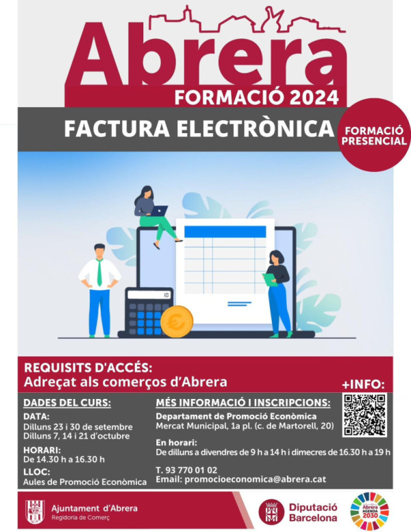 Cartell formació Factura electrònica comerços d'Abrera  - Setembre 2024.jpeg