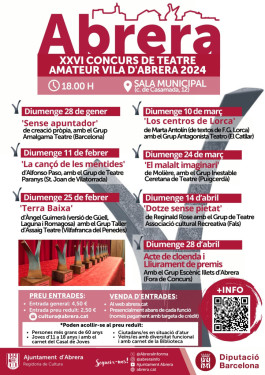 Cartell programació XVI Concurs de Teatre Amateur Vila d'Abrera 2024