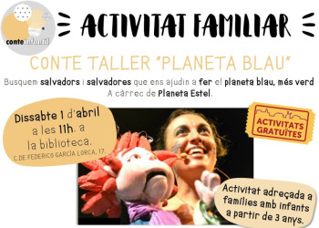 Cartell conte i taller "Planeta blau", 01.04