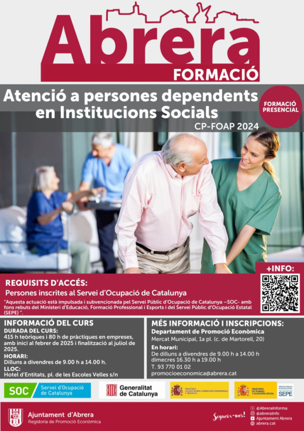 Curs Atenció per a persones dependents en Institucions Socials