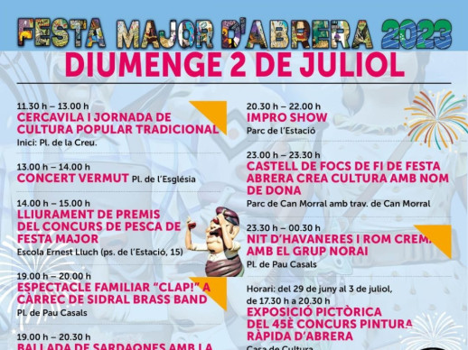 Festa Major 2023 - Activitats diumenge 2 de juliol