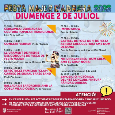 Festa Major 2023 - Activitats diumenge 2 de juliol