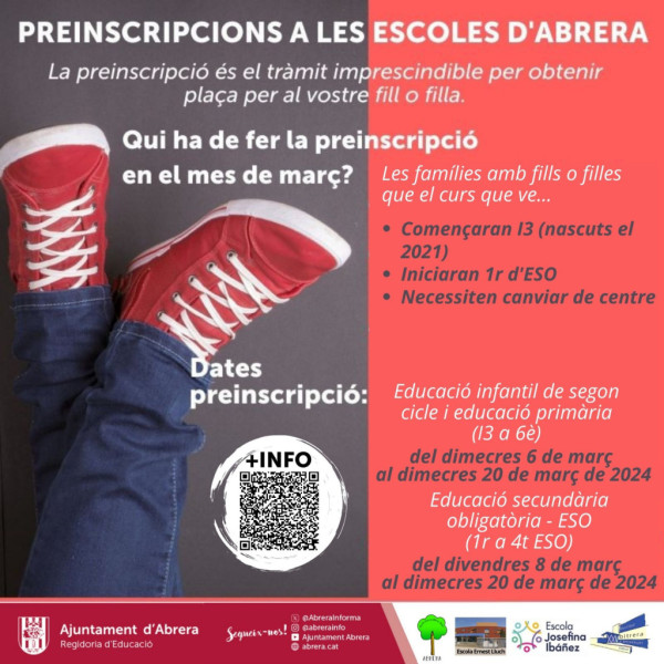 Preinscripcions a les escoles d'Abrera