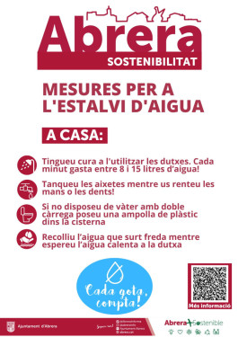 Consells per a l'estalvi d'aigua, a causa de l'alerta per sequera