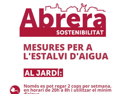 Consells per a l'estalvi d'aigua, a causa de l'alerta per sequera