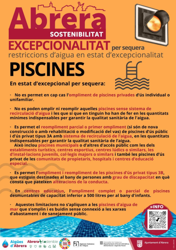 Mesures per fer front la sequera - estat d'excepcionalitat - piscines