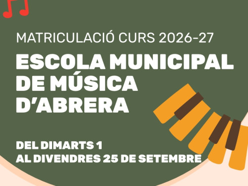Matriculació curs 2026-27 Escola Municipal de Música d'Abrera