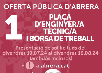 POST OFERTA 1 PLAÇA ENGINYERA TÈCNICA JULIOL 2024