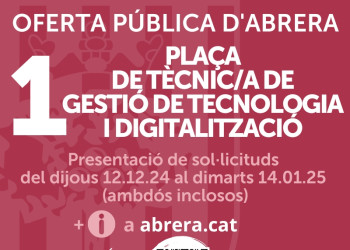 POST OFERTA 1 PLAÇA TÈCNIC-A gestió de Tecnologia i Digitalització