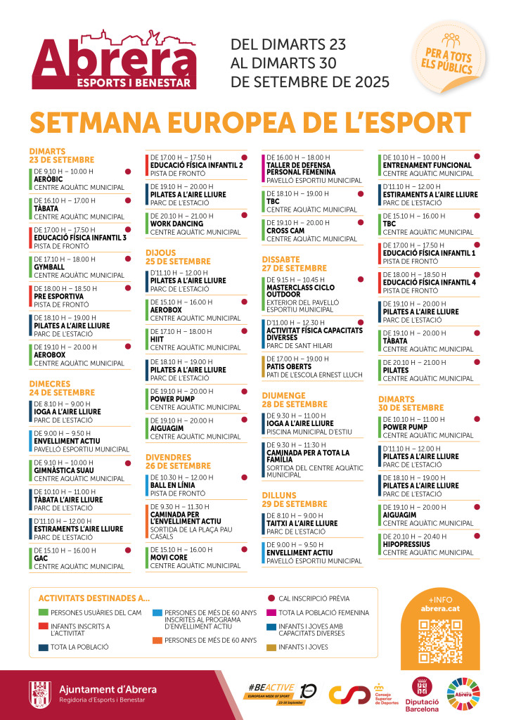 Setmana Europea de l'Esport 2025 - Programació