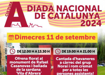 El proper dimecres 11 de setembre commemorarem, un any més, la Diada Nacional de Catalunya, amb diferents activitats programades!