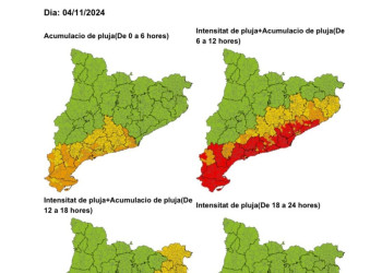 Previsió pluges intenses i temps violent 04.11.24