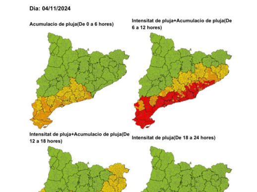 Previsió pluges intenses i temps violent 04.11.24