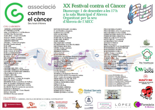 Cartell XXè Festival Contra el Càncer d'Abrera