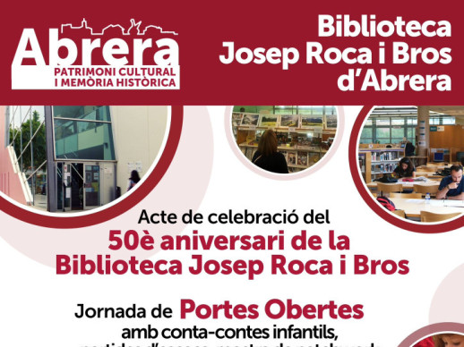 La Biblioteca Josep Roca i Bros d'Abrera celebra el seu 50è aniversari el dissabte 14 de desembre de 2024