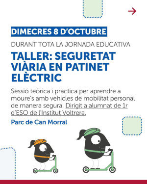 Setmana de la Mobilitat Sostenible 2025: Taller de mobiltiat segura en patinet elèctric