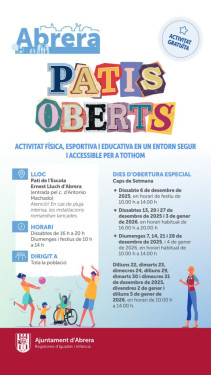 Horaris de l'activitat de 'Patis Oberts' a l'Escola Ernest Lluch d'Abrera