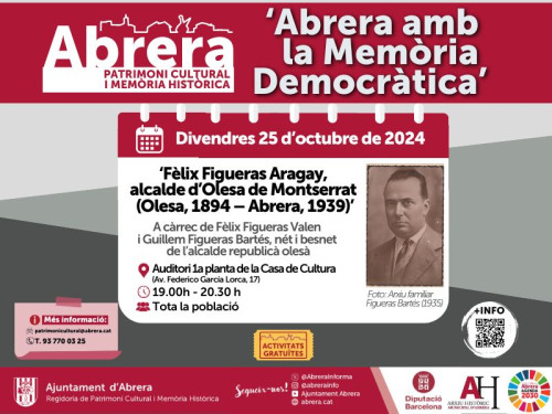 A Abrera recuperem la Memòria Democràtica amb dues xerrades i l'acte institucional del 85è aniversari dels afusellaments d'Abrera i Olesa de Montserrat