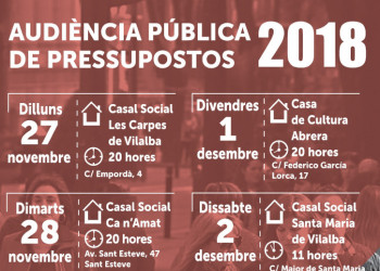 Audiències públiques de pressupostos 2018