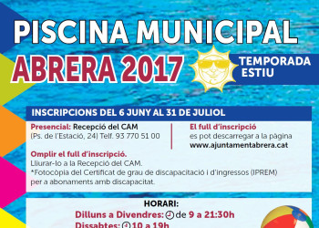 Cartell abonaments piscina estiu 2017