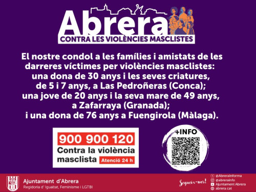 Condemnem els darrers assassinats per violències masclistes i mostrem el nostre condol a les famílies i amistats de les víctimes