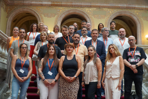 Visita al Parlament de Catalunya per donar suport als treballadors i treballadores de l'empresa Leventon