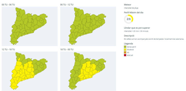 Consells de prevenció davant la previsió de pluges intenses que podrien afectar Abrera aquesta tarda i nit de dimecres 15 d'octubre