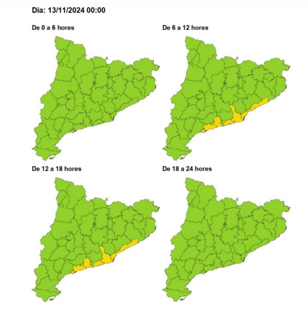 Avís de ventades. Dimecres 13 de novembre de 2024