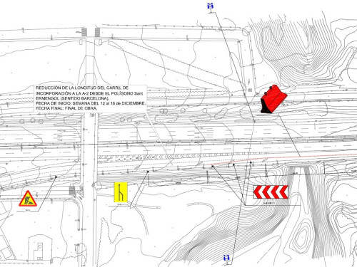 Plànol carril incorporació A2