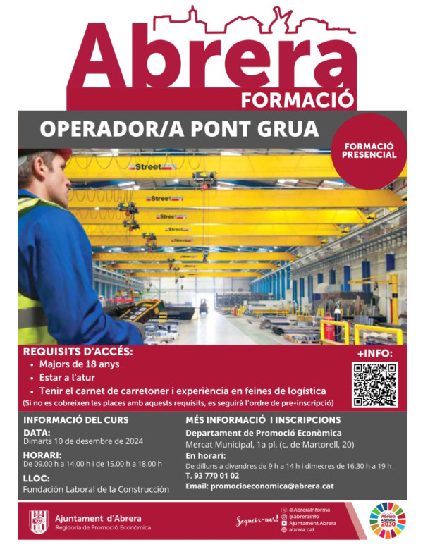 Cartell cus d'Operador-a Pont Grua